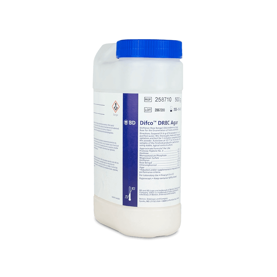 AGAR DRBC (DICHLORAN ROSA DE BENGALA Y CLORANFENICOL) 500 G BD DIFCO 258710 - Mercalab