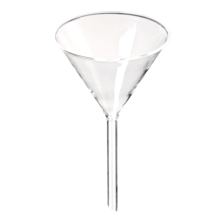 EMBUDO CÓNICO GLASSCO 238.202 DE VIDRIO Y CON TALLO CORTO - Mercalab