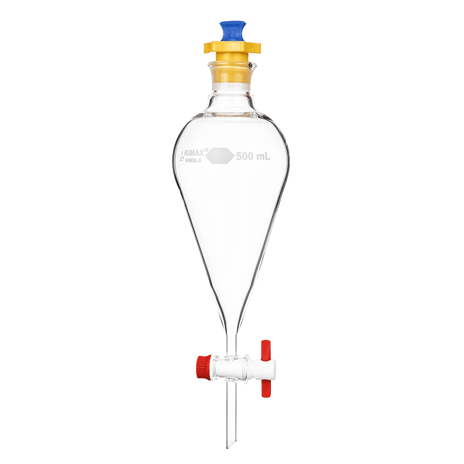 EMBUDO DE SEPARACIÓN KIMAX 29048F/29049F CON LLAVE DE TEFLÓN PARA DECANTACIÓN DE LÍQUIDOS INSOLUBLES - Mercalab