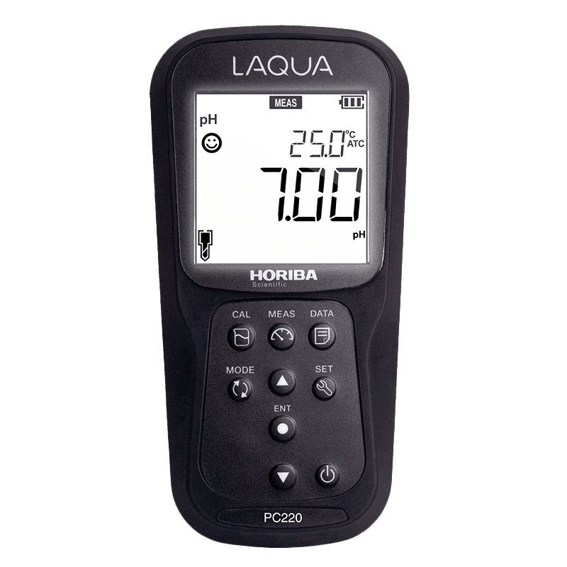 MEDIDOR DE PH Y CONDUCTIVIDAD PORTÁTIL A PRUEBA DE AGUA EN KIT PC220-K LAQUA HORIBA - Mercalab