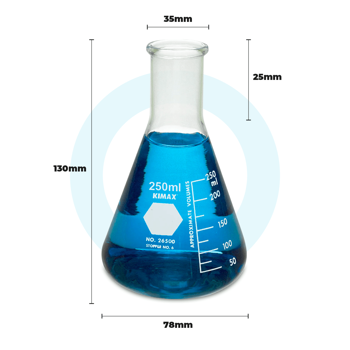 MATRAZ ERLENMEYER KIMAX 26500 CON BOCA ANGOSTA - Mercalab