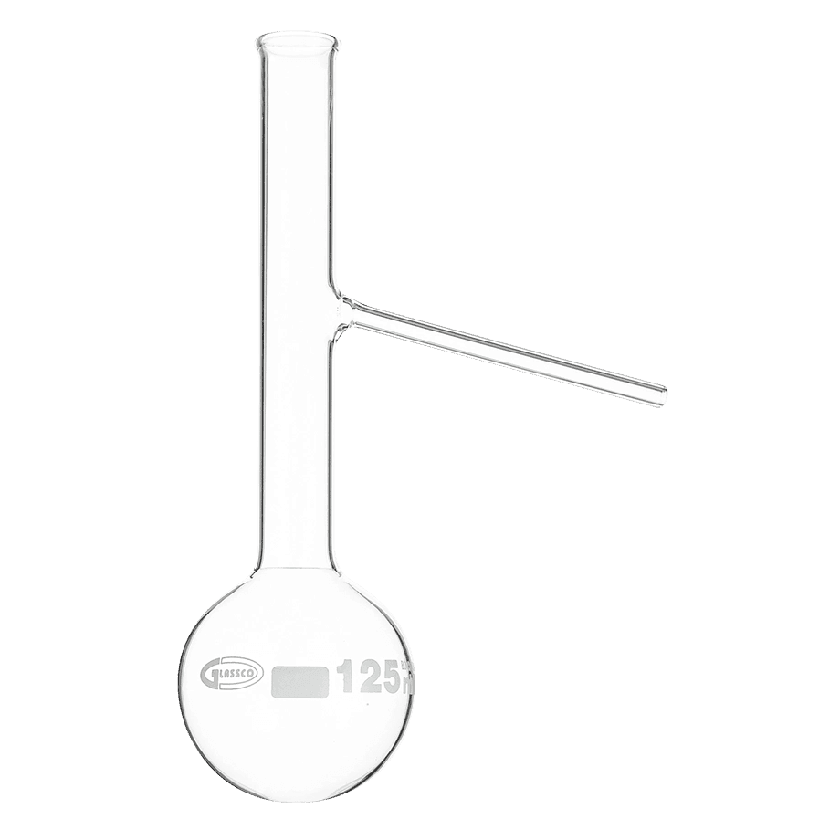 MATRAZ DE DESTILACIÓN ENGLER GLASSCO 073.205.01 CON BRAZO LATERAL - Mercalab