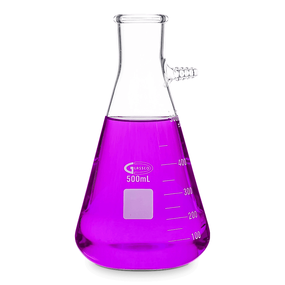 MATRAZ KITASATO GLASSCO 074.402 REFORZADO CON CONEXIÓN LATERAL PARA VACÍO - Mercalab