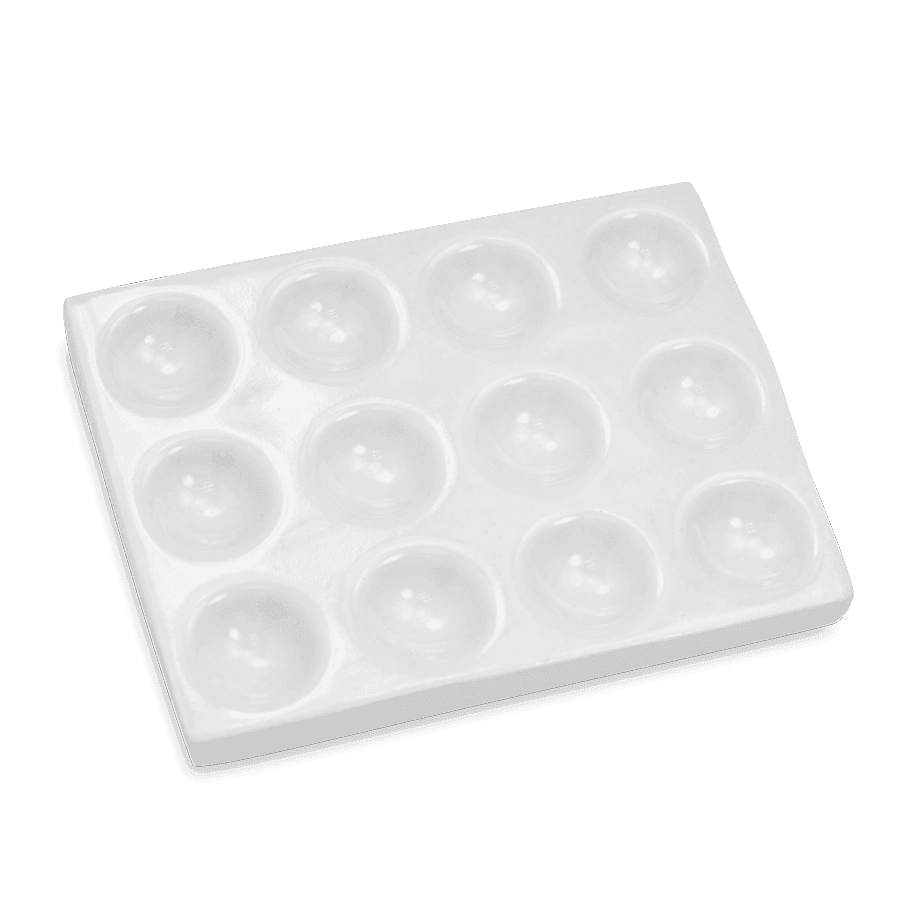 PLACA DE PORCELANA CON 12 POZOS UNITED SCIENTIFIC UNP12 ESMALTADA - Mercalab