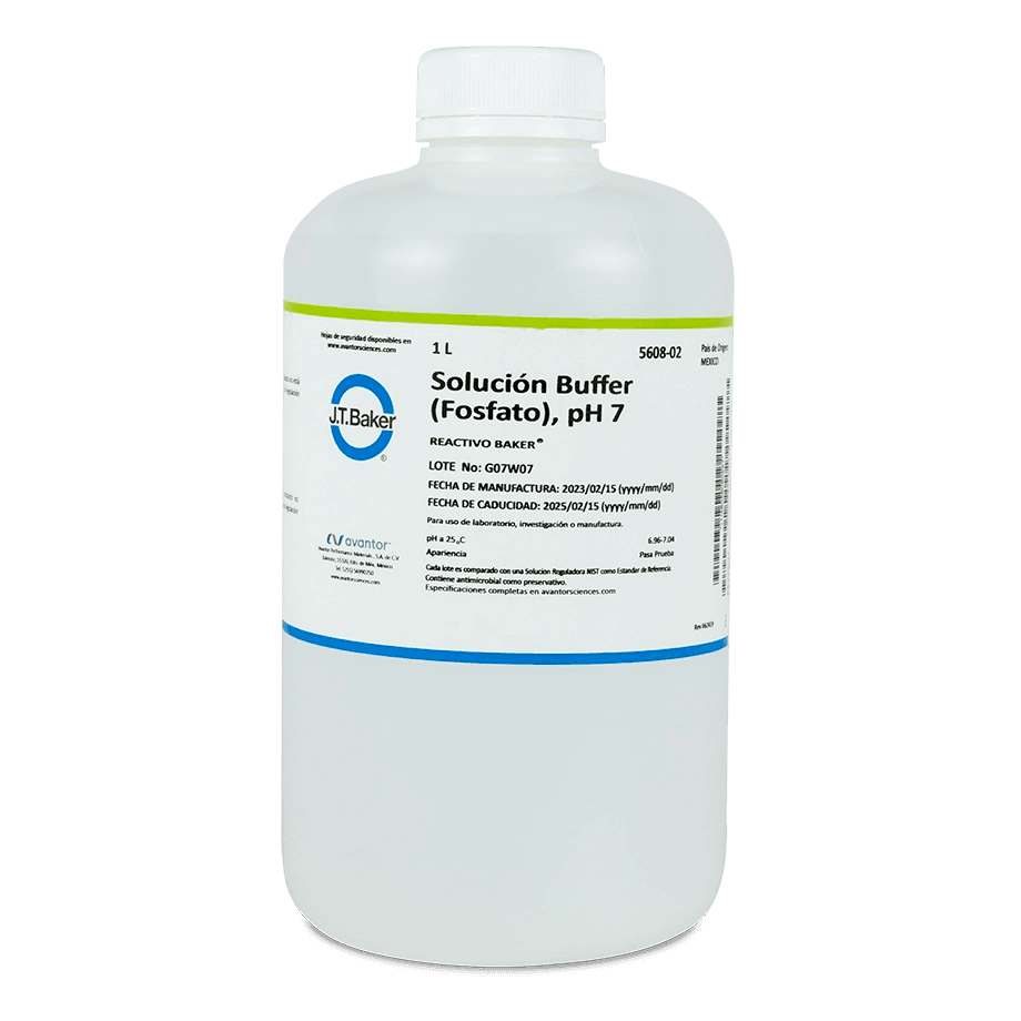 SOLUCIÓN PARA PH BUFFER 7.00 FOSFATO TRANSPARENTE J.T. BAKER 5608 - Mercalab