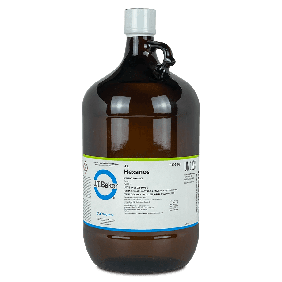 SOLVENTE HEXANOS GRADO ACS J.T. BAKER 9309 CAS 110-54-3 - Mercalab
