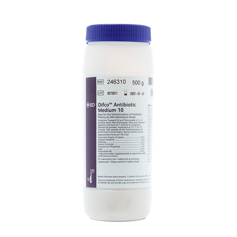 AGAR MEDIO PARA ANTIBIÓTICOS NO. 10 500 G BD DIFCO 246310