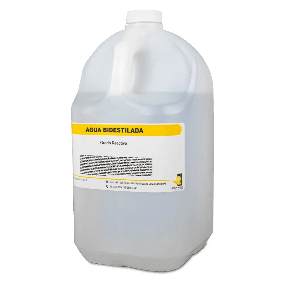AGUA BIDESTILADA GRADO REACTIVO 4 L GOLDEN BELL 30310-4000 CAS 7732-18-5 - Mercalab