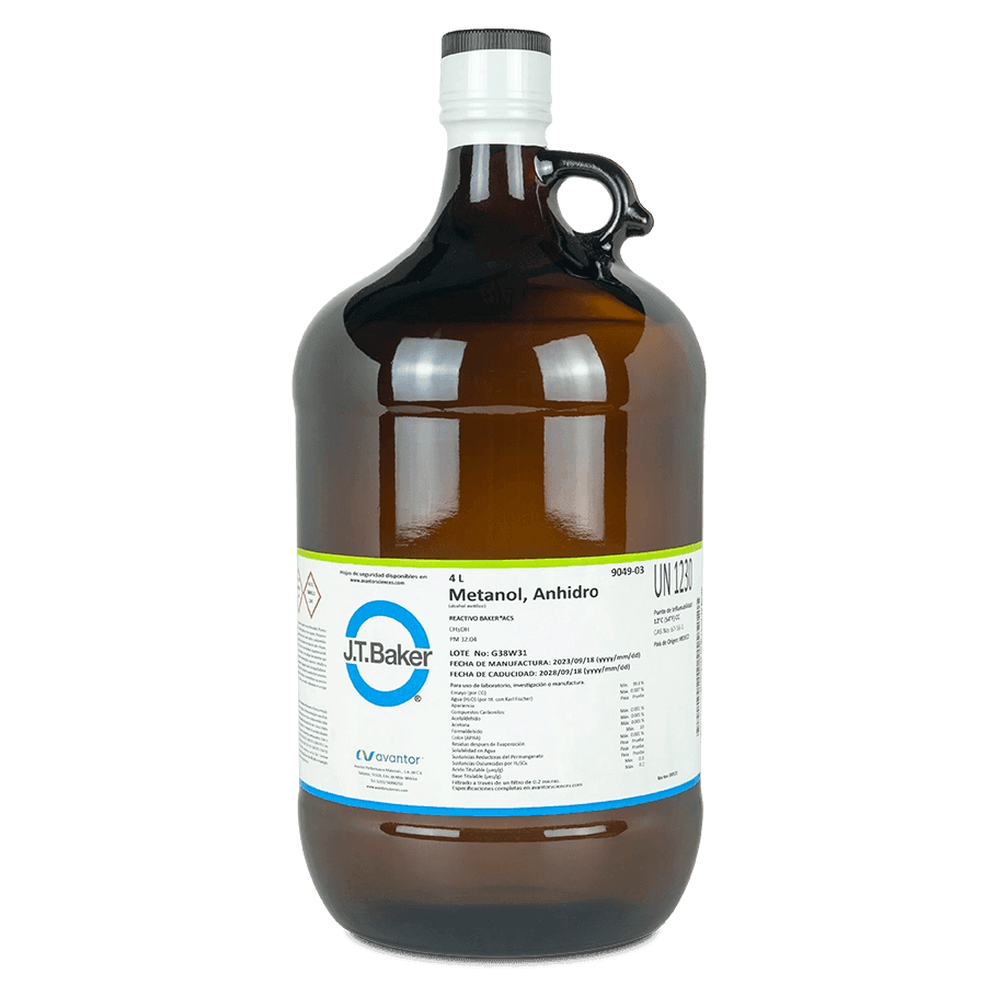 ALCOHOL METANOL ACS ANHIDRO J.T. BAKER 9049 CAS 67-56-1 - Mercalab