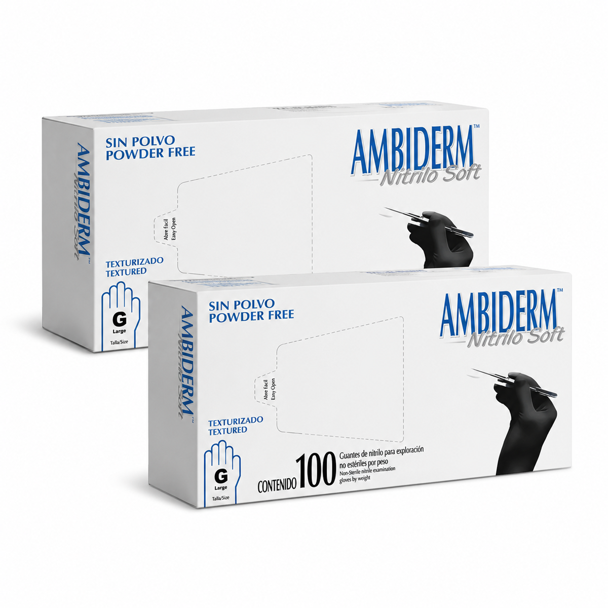Guantes de Nitrilo (Sin Polvo y Libres de Látex) - Pack 200 Piezas - AMBIDERM