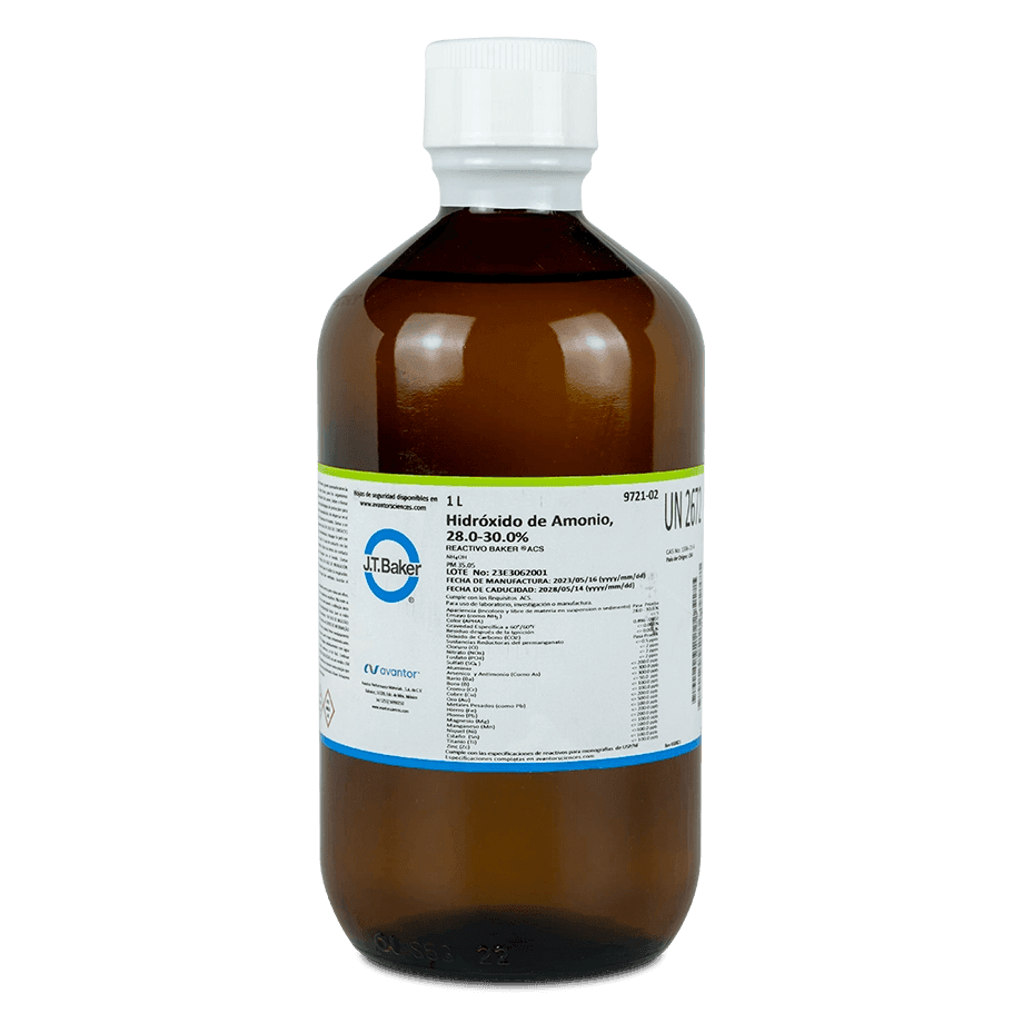 BASE HIDRÓXIDO DE AMONIO 28-30% ACS. J.T. BAKER 9721 CAS 1336-21-6 - Mercalab