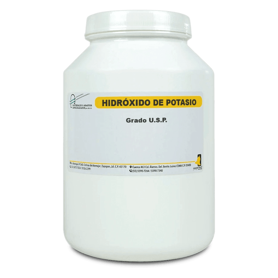 BASE HIDRÓXIDO DE POTASIO USP ESCAMAS 1 KG GOLDEN BELL 26810-1000 CAS 1310-58-3 - Mercalab