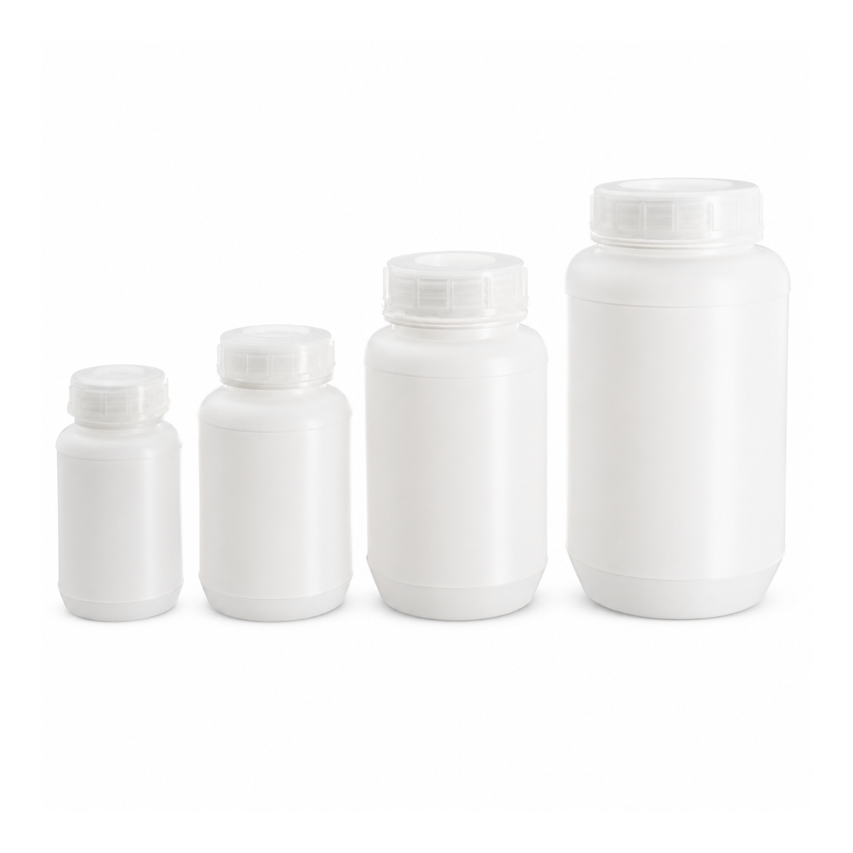 Botella de Plástico de Boca Ancha para Sólidos y Reactivos - Pack 10 Piezas - Eslab