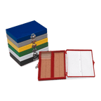 CAJA DE PLÁSTICO PARA PORTAOBJETOS HEATHROW SCIENTIFIC DE ABS CON BROCHE Y FORRO DE CORCHO - Mercalab