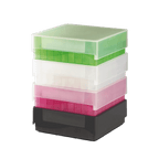 CAJA PARA 81 MICROTUBOS Y VIALES DE 1.5-2.0 ML HEATHROW SCIENTIFIC 120033 DE PLÁSTICO AUTOCLAVABLE DE COLORES PARA USO CRIOGÉNICO (POR PIEZA) - Mercalab