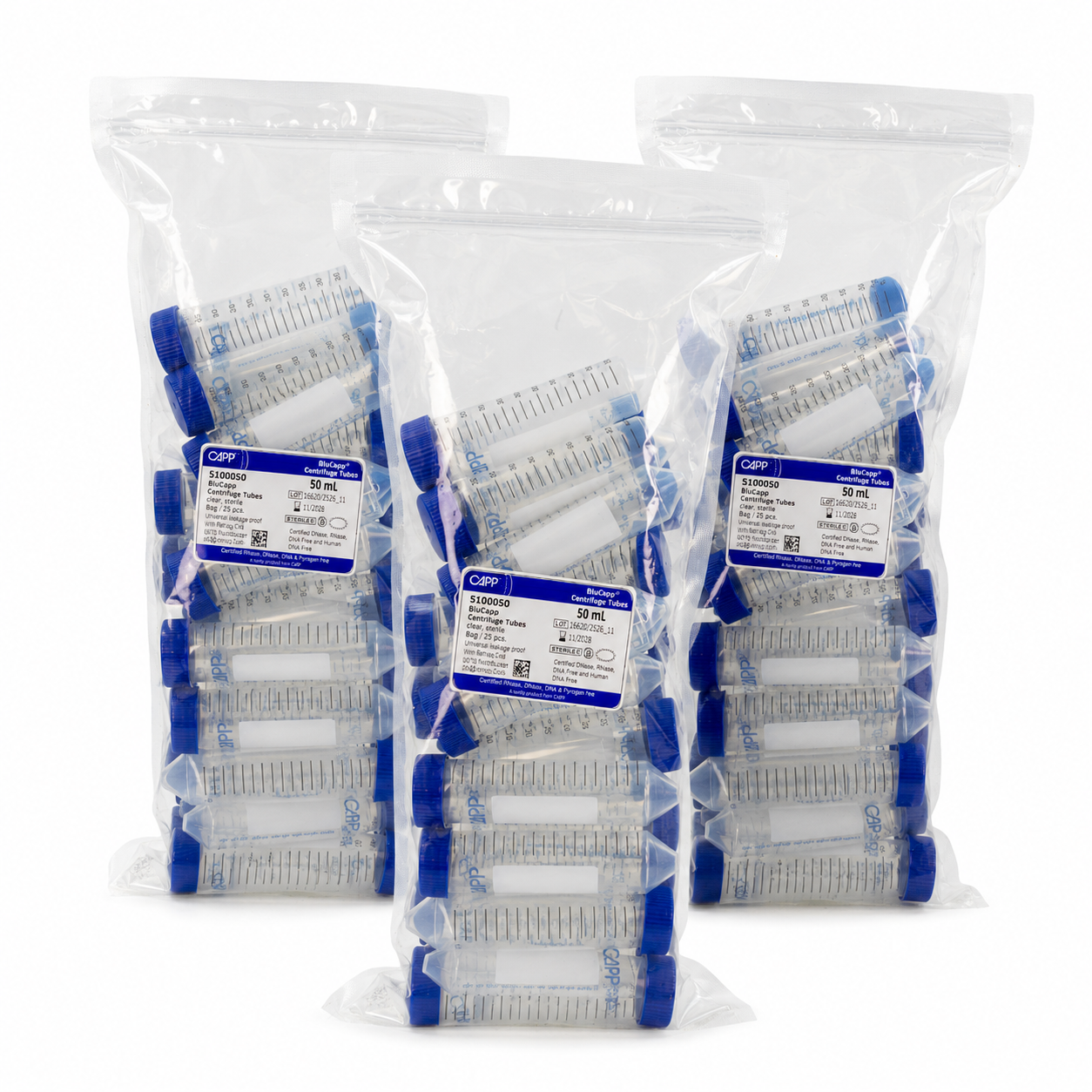 Tubos de Centrífuga Tipo Falcon (Estériles y Alta Resistencia) - Pack 75 Piezas - CAPP