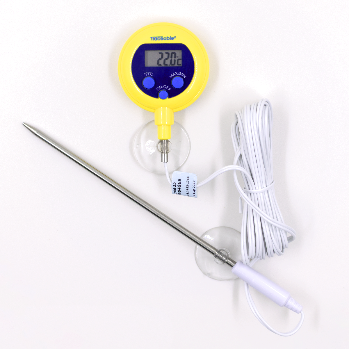 TERMÓMETRO DIGITAL CON SONDA DE VÁSTAGO RESISTENTE AL AGUA CERTIFICADO TRACEABLE 4039CC
