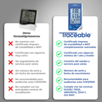 HIGRÓMETRO CON TERMÓMETRO (TERMOHIGRÓMETRO) DIGITAL CON CERTIFICADO TRAZABLE A NIST TRACEABLE CC4040 - Mercalab