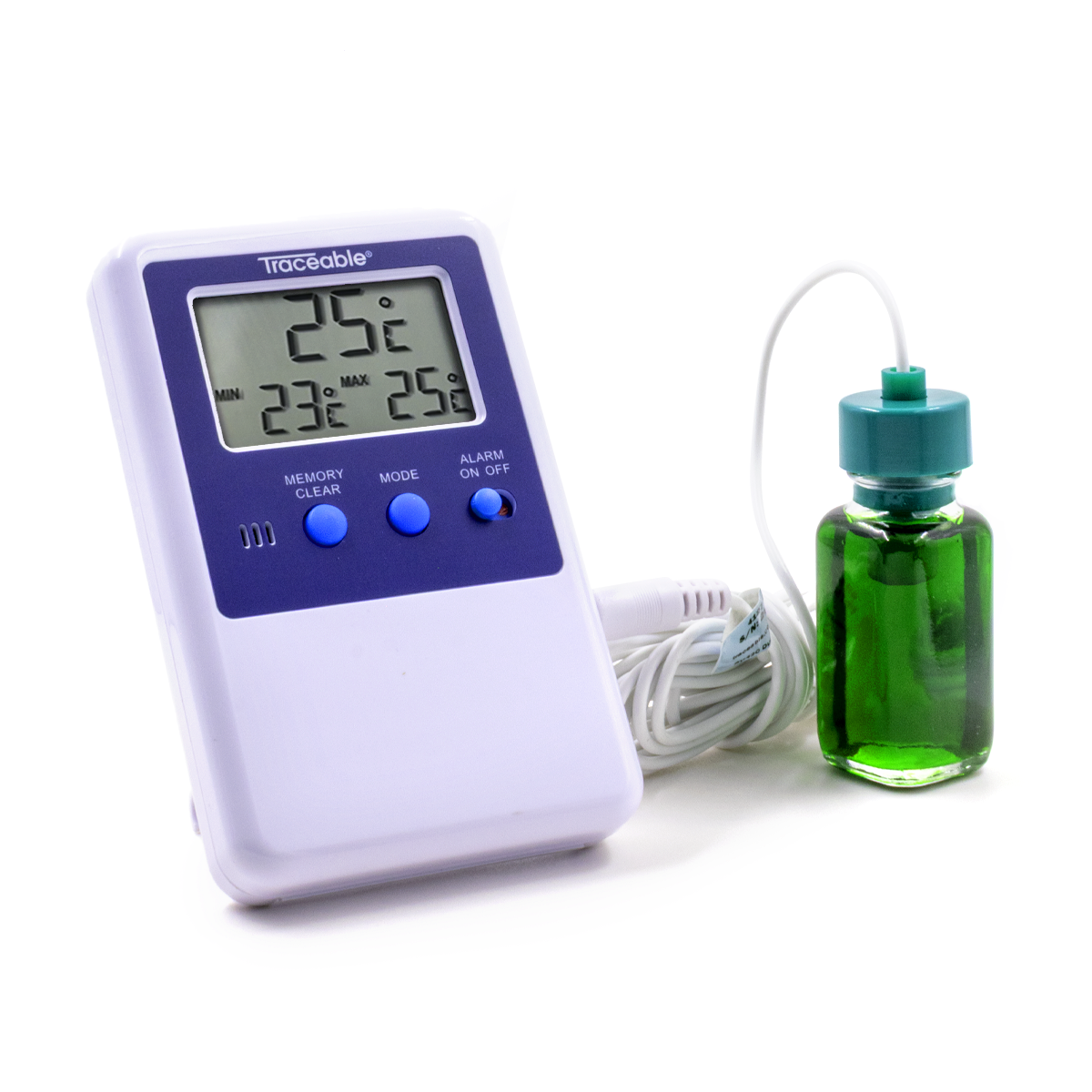 TERMÓMETRO PARA REFRIGERADOR Y CONGELADOR CON BOTELLA DE GLICOL IDEAL PARA FARMACIAS Y VACUNAS CERTIFICADO TRACEABLE 4127CC