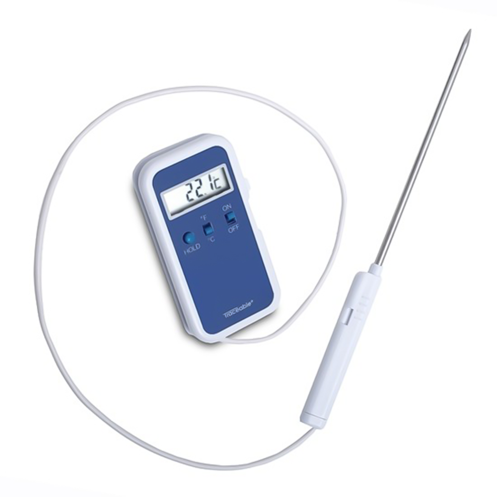 TERMÓMETRO DE BOLSILLO DIGITAL CON SONDA DE PENETRACIÓN PARA ALIMENTOS CERTIFICADO TRACEABLE 4146CC