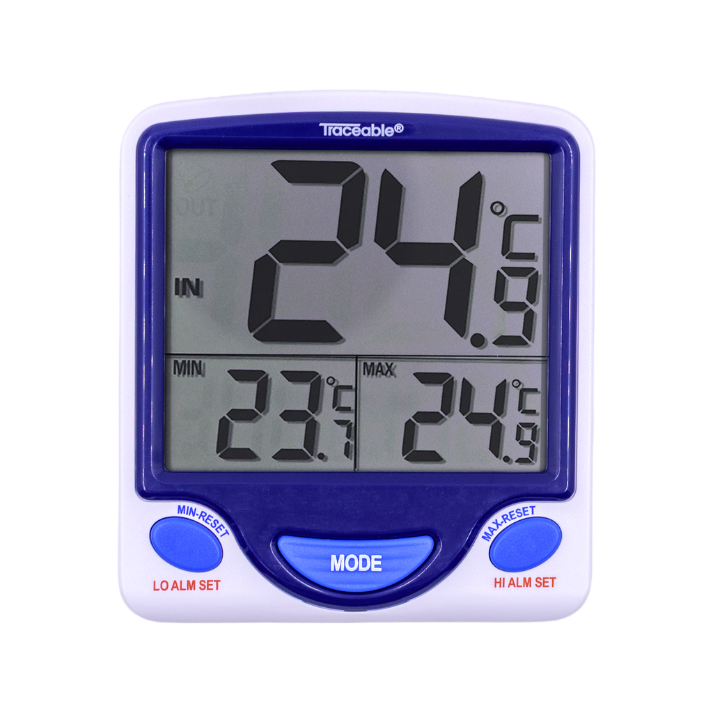 TERMÓMETRO PARA REFRIGERADOR DIGITAL JUMBO CON MONITOREO DUAL (AMBIENTE Y SONDA) CERTIFICADO TRACEABLE 4148CC