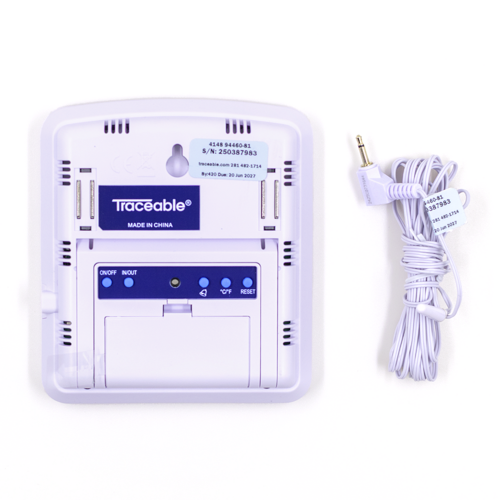 TERMÓMETRO PARA REFRIGERADOR DIGITAL JUMBO CON MONITOREO DUAL (AMBIENTE Y SONDA) CERTIFICADO TRACEABLE 4148CC