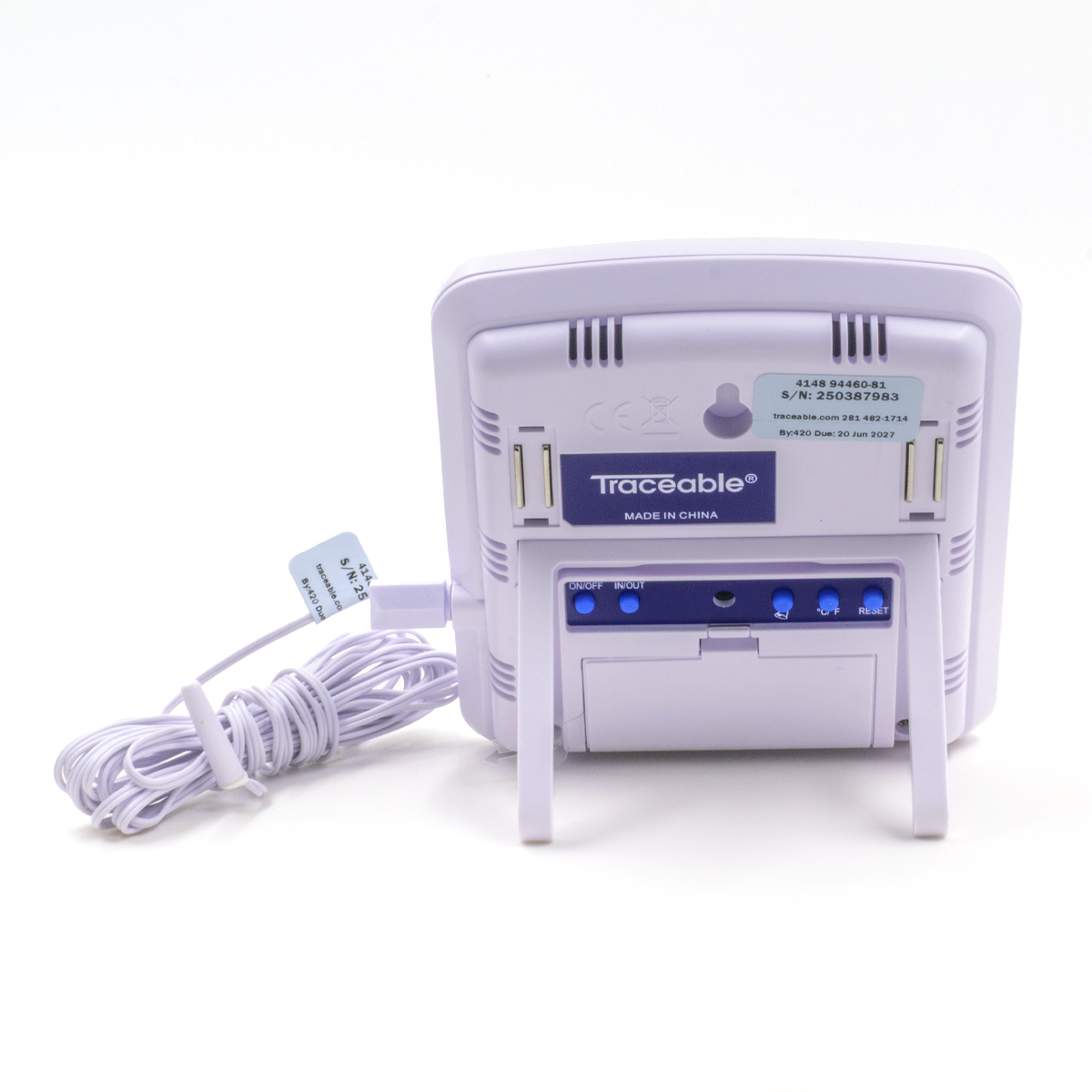 TERMÓMETRO PARA REFRIGERADOR DIGITAL JUMBO CON MONITOREO DUAL (AMBIENTE Y SONDA) CERTIFICADO TRACEABLE 4148CC