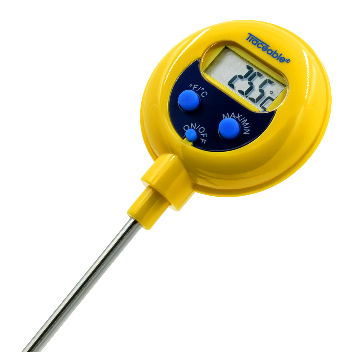 TERMÓMETRO DE VÁSTAGO DIGITAL DE BOLSILLO PARA LÍQUIDOS Y ALIMENTOS RESISTENTE AL AGUA CERTIFICADO TRACEABLE 4371CC