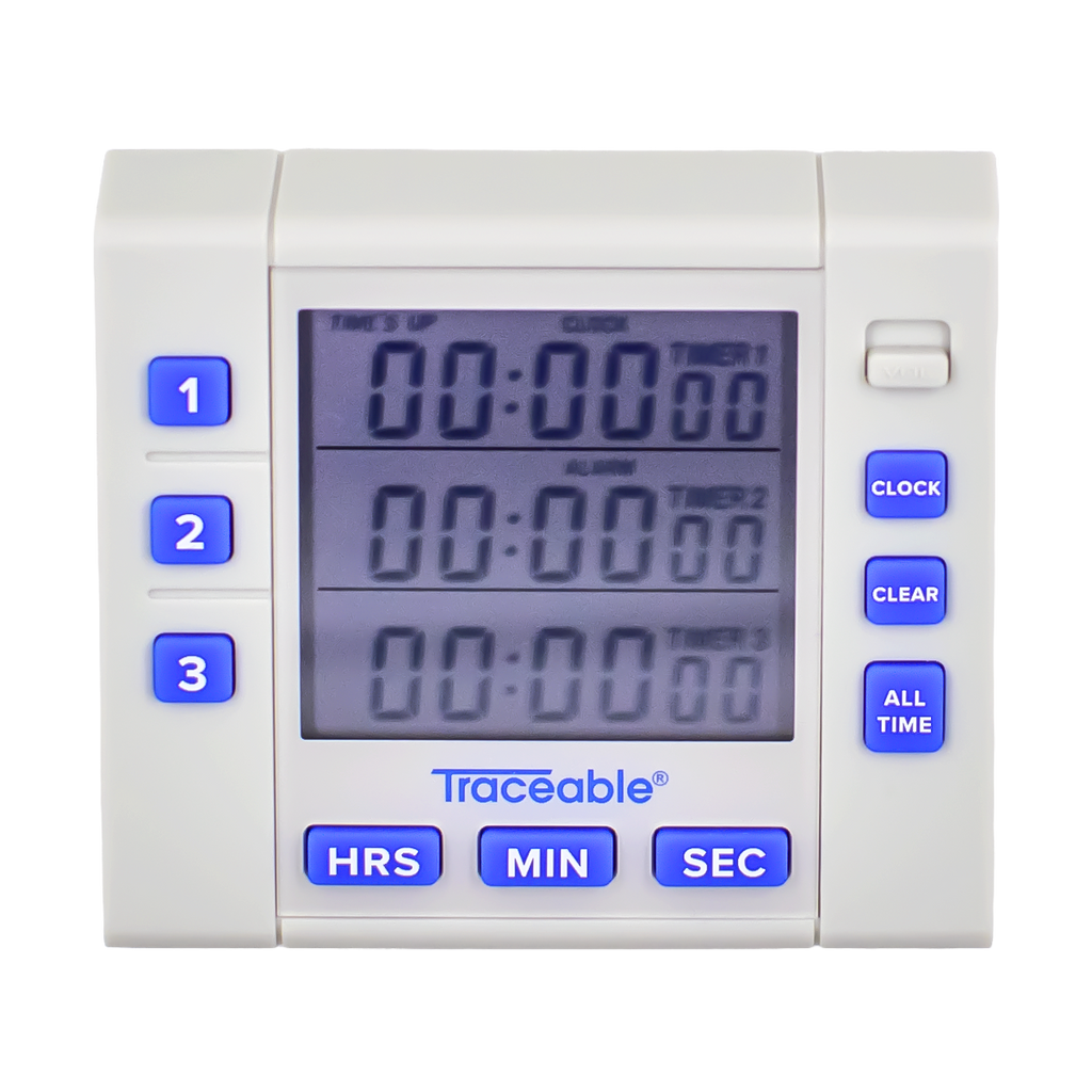 TEMPORIZADOR DIGITAL MÚLTIPLE 3 CANALES DE LABORATORIO CON ALARMA AJUSTABLE CERTIFICADO TRACEABLE 5000CC