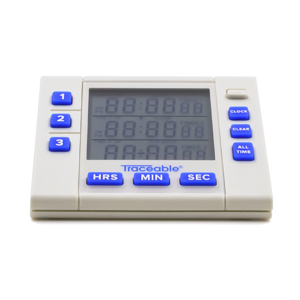 TEMPORIZADOR DIGITAL MÚLTIPLE 3 CANALES DE LABORATORIO CON ALARMA AJUSTABLE CERTIFICADO TRACEABLE 5000CC