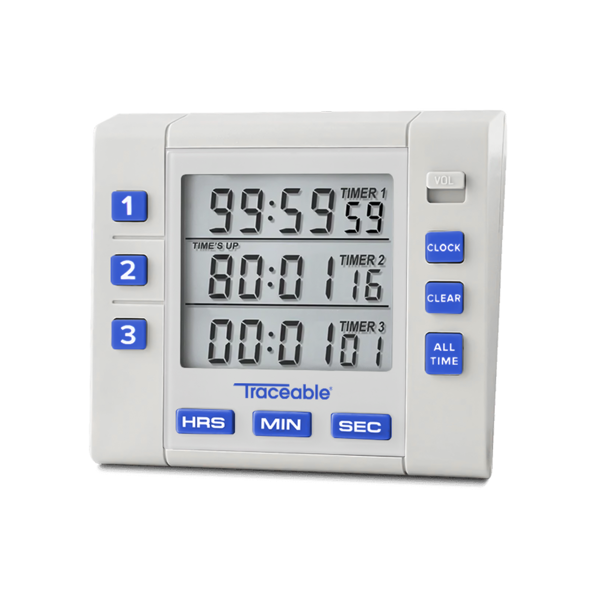 TEMPORIZADOR DIGITAL MÚLTIPLE 3 CANALES DE LABORATORIO CON ALARMA AJUSTABLE CERTIFICADO TRACEABLE 5000CC