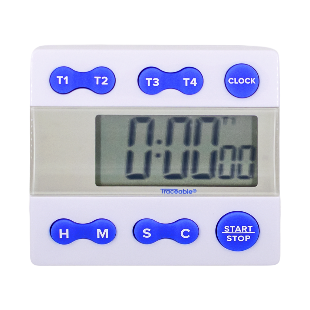 TEMPORIZADOR DIGITAL MÚLTIPLE DE 4 CANALES PARA LABORATORIO CON ALARMA CERTIFICADO TRACEABLE 5004CC
