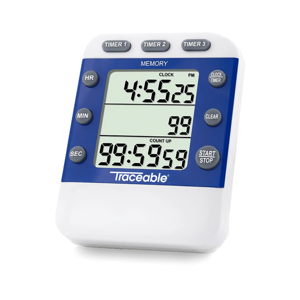 TEMPORIZADOR DIGITAL MÚLTIPLE 3 CANALES CON MEMORIA PROGRAMABLE PARA LABORATORIO CERTIFICADO TRACEABLE 5008CC