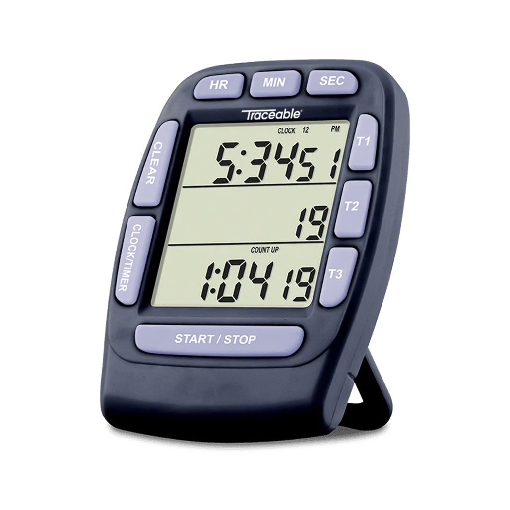 TEMPORIZADOR DIGITAL MÚLTIPLE 3 CANALES PARA LABORATORIO CON ALARMA INTELIGENTE POR CANAL CERTIFICADO TRACEABLE 5025CC