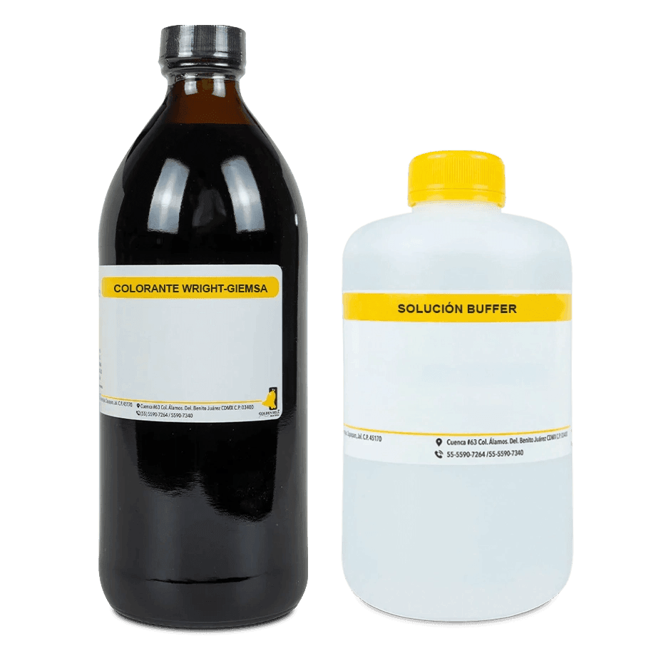 COLORANTE KIT WRIGHT-GIEMSA PARA TINCIÓN DE PARÁSITOS SANGUÍNEOS GOLDEN BELL 82305-2X1000 - Mercalab