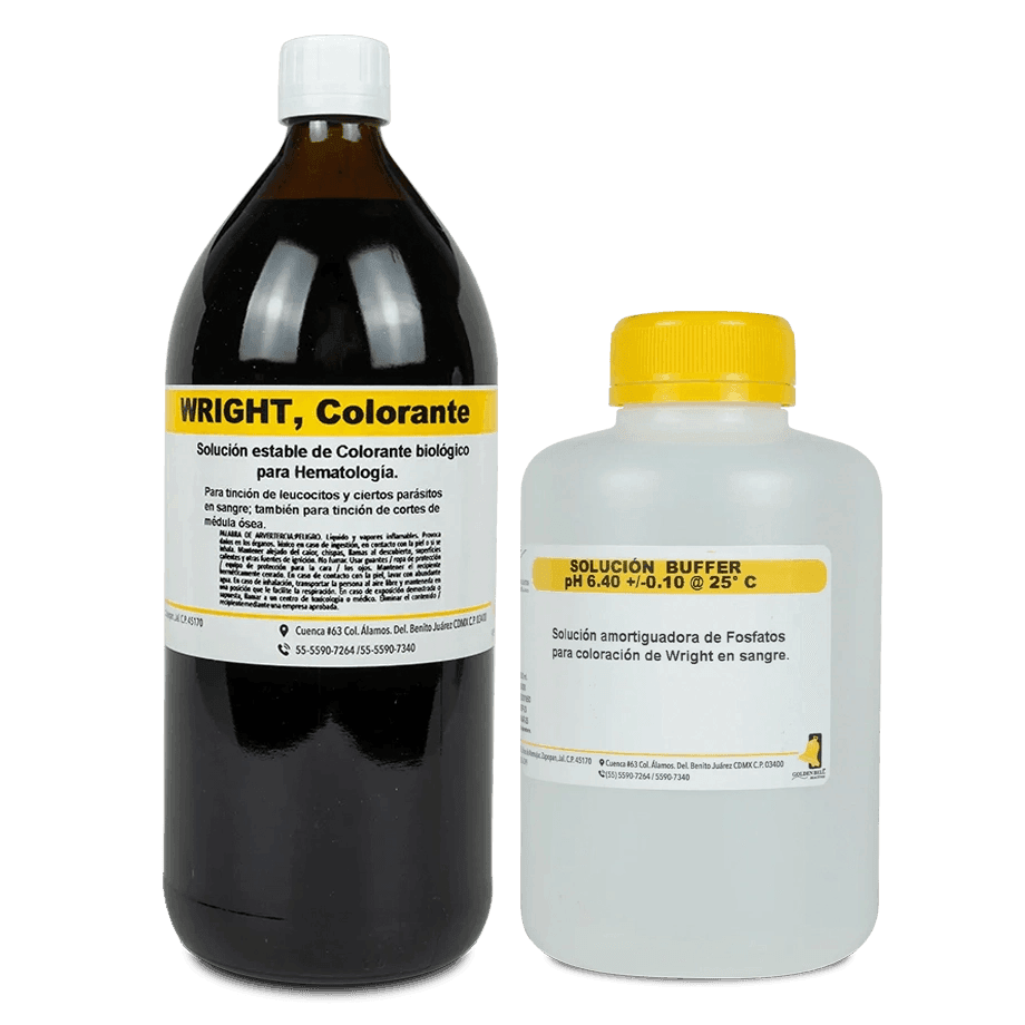 COLORANTE KIT WRIGHT PARA TINCIÓN DE FROTIS SANGUÍNEOS GOLDEN BELL 82300 - Mercalab