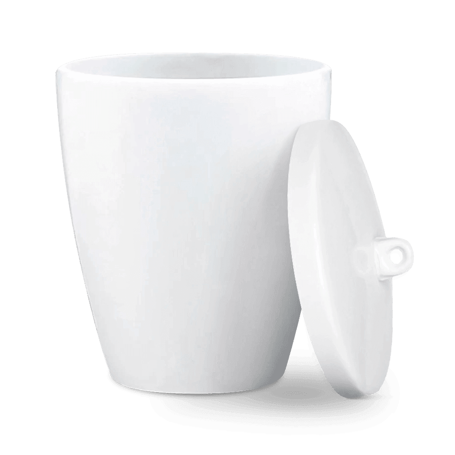 CRISOL DE PORCELANA GLASSCO 523.303 FORMA ALTA CON TAPA - Mercalab
