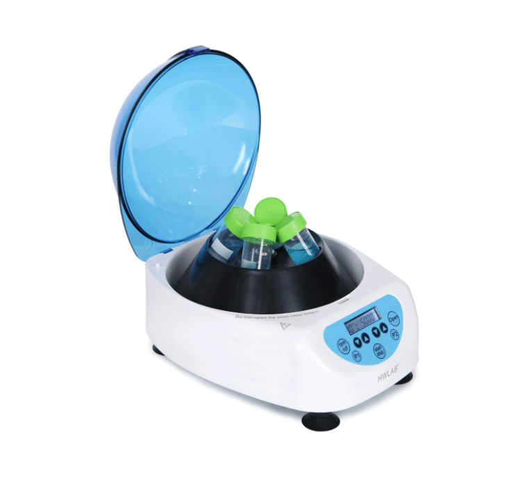 CENTRÍFUGA MINI DIGITAL HWLAB C-15000 HW4M CON VELOCIDAD VARIABLE PARA 4 TUBOS DE 1.5 A 50 ML