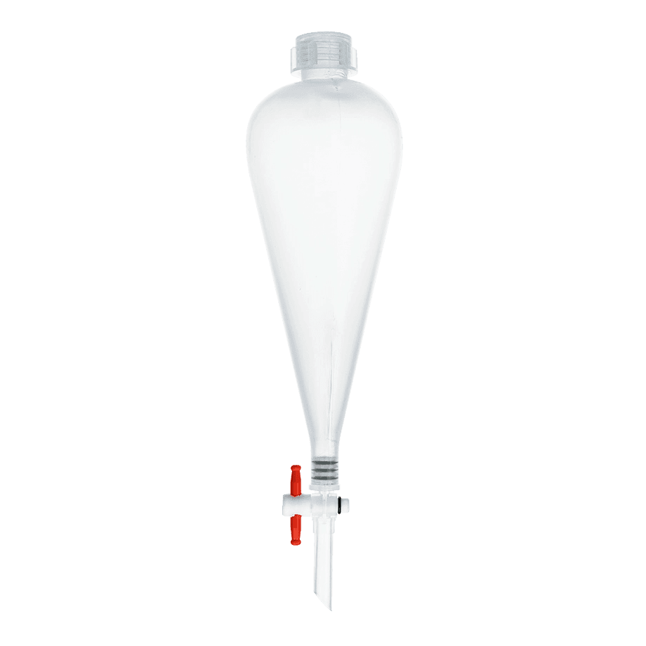 EMBUDO DE SEPARACIÓN POLYLAB 8120 DE PLÁSTICO AUTOCLAVABLE Y CON LLAVE DE TEFLÓN - Mercalab