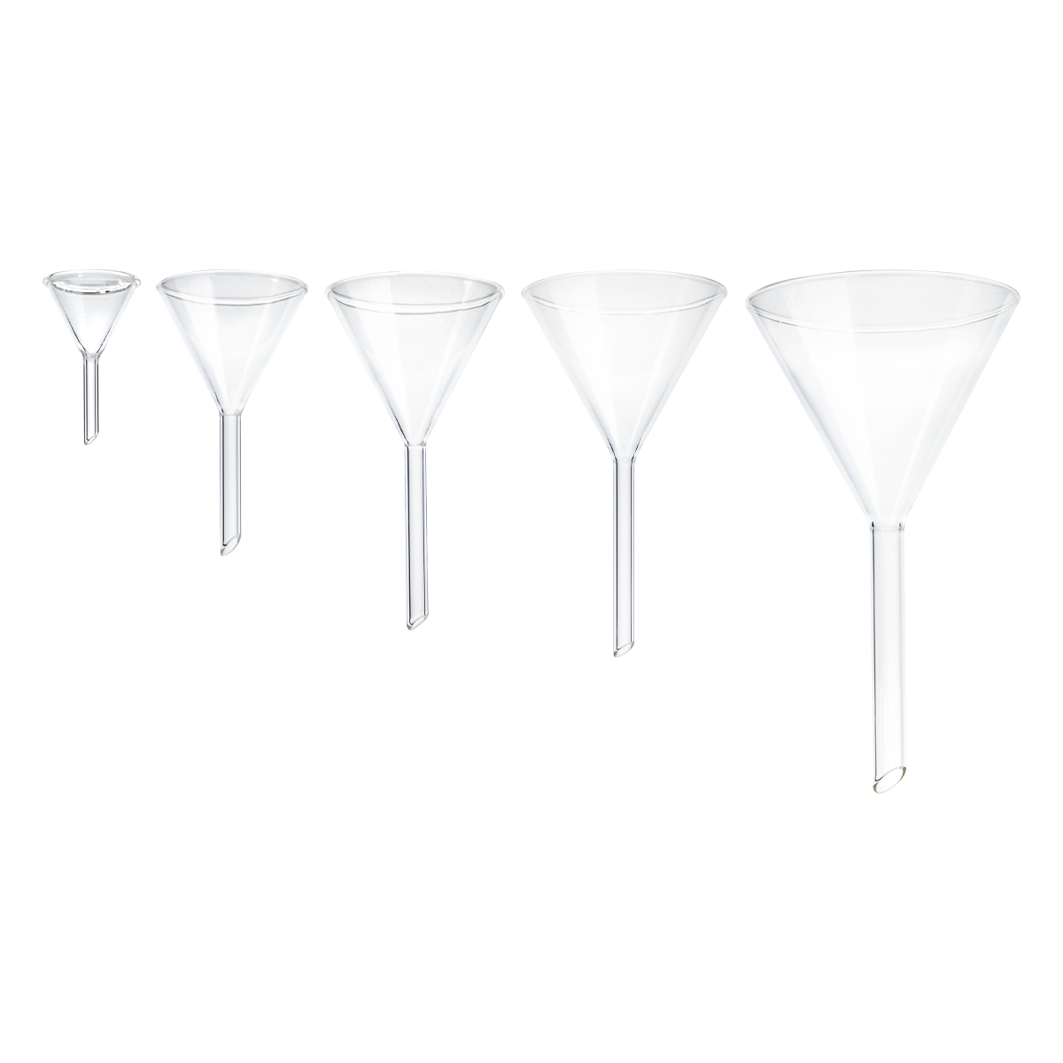 Embudo Cónico de Vidrio con Tallo Corto | Pack 2 Piezas | GLASSCO