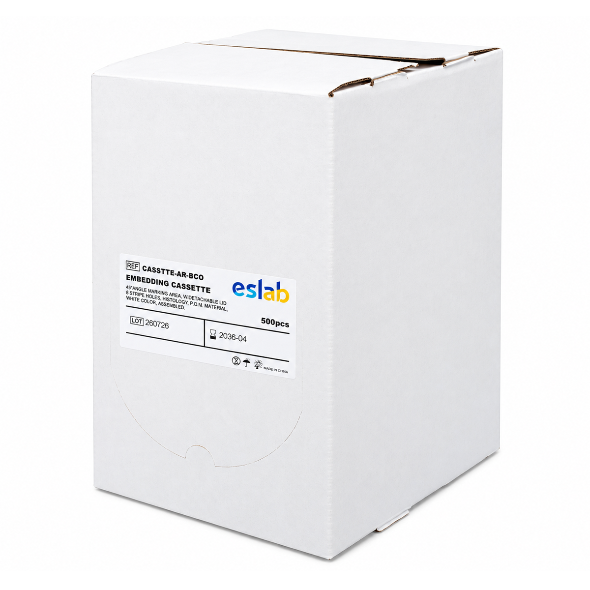 Cassette para Inclusión Histológica de Tejidos (Armado Blanco) - Pack 500 piezas - ESLAB