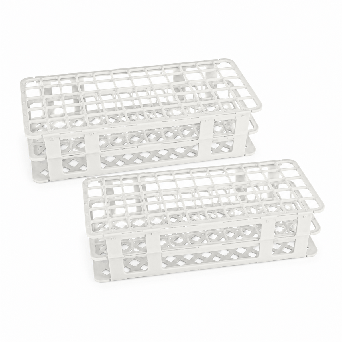 Gradilla para 60 Tubos de Ensayo de 5-15 mL (Diseño Armable de Plástico) - Pack 2 Piezas - ESLAB