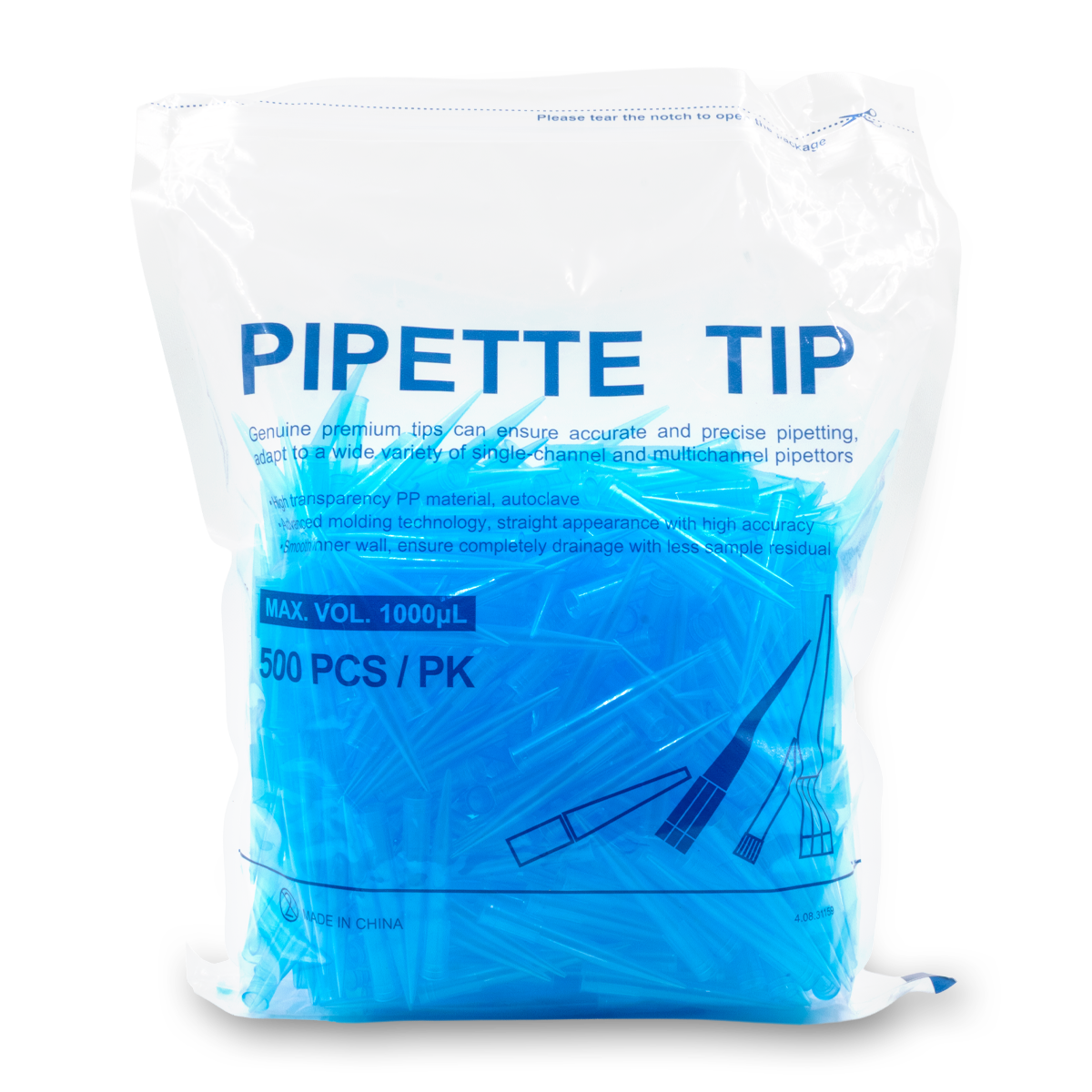 PUNTAS PARA MICROPIPETA DE 1000 UL AZULES EN BOLSA ESLAB