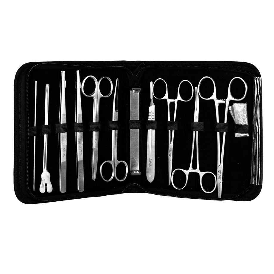 ESTUCHE DE DISECCIÓN ESLAB L08015 CON 13 PIEZAS DE ACERO INOXIDABLE - Mercalab