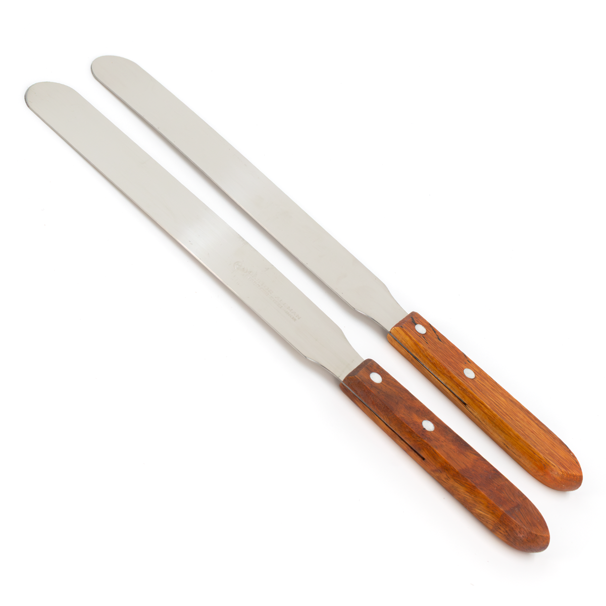 ESPÁTULA DE ACERO INOXIDABLE ESLAB EMM CON MANGO DE MADERA PACK 2 PIEZAS