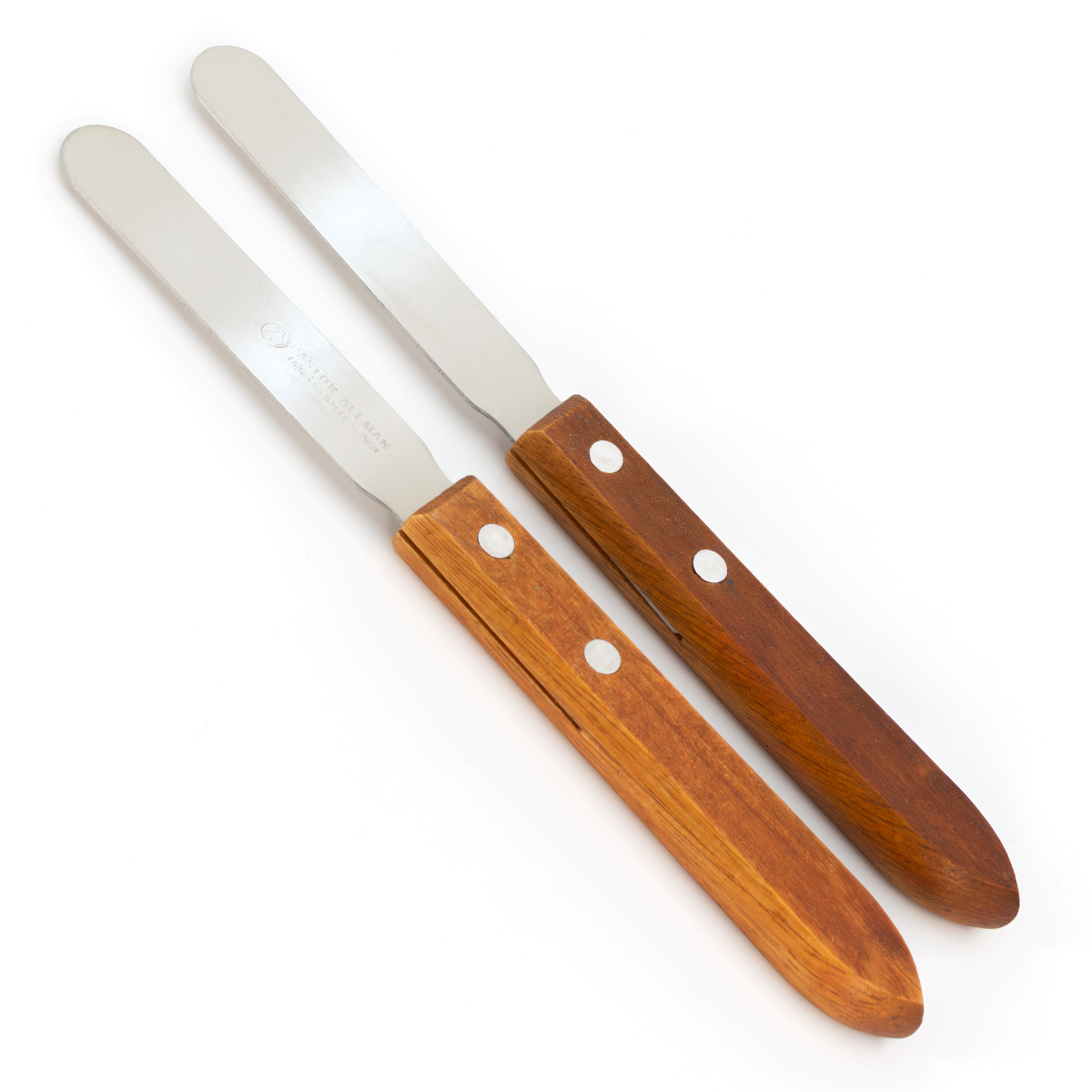 ESPÁTULA DE ACERO INOXIDABLE ESLAB EMM CON MANGO DE MADERA PACK 2 PIEZAS