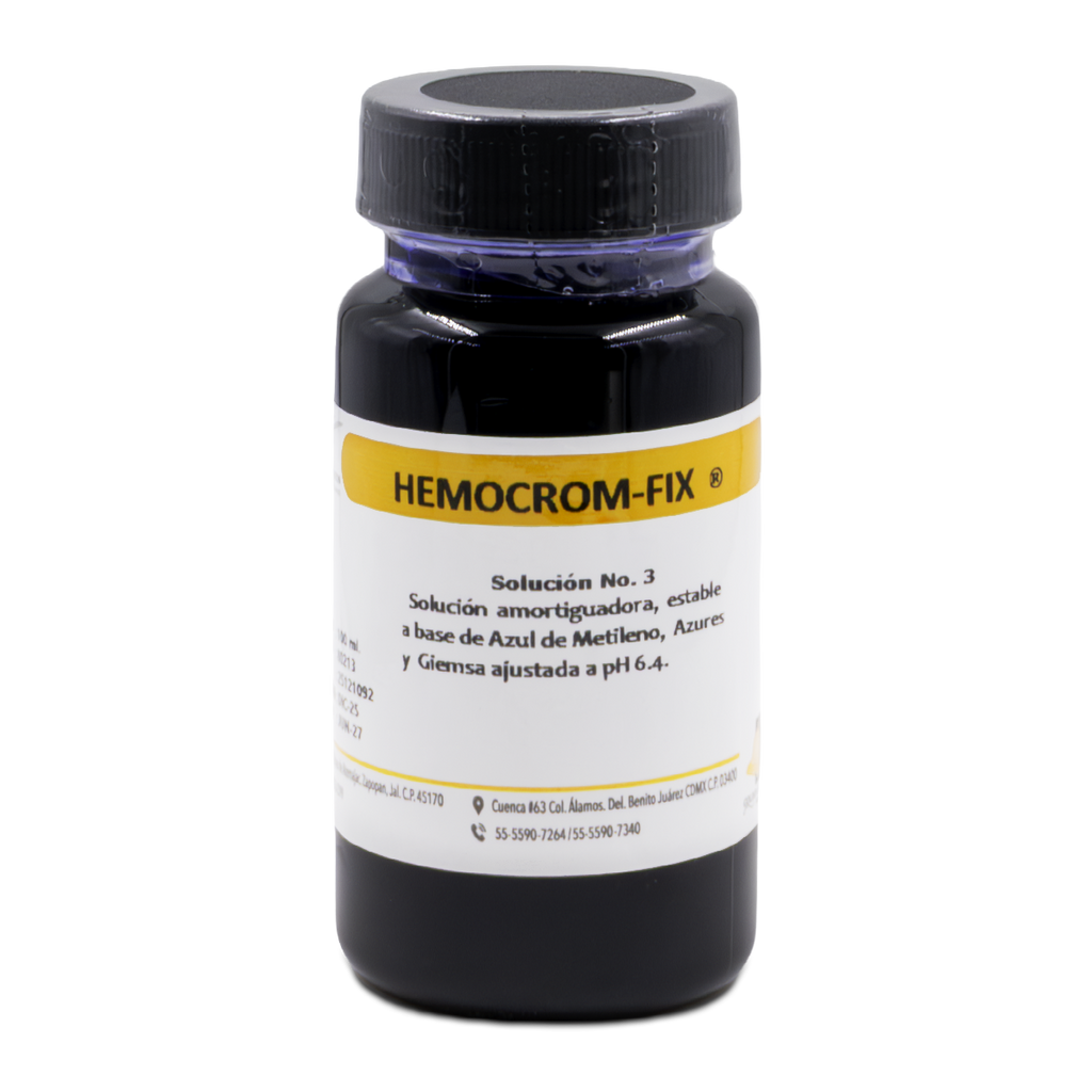 COLORANTE KIT HEMOCOLORANTE RÁPIDO HEMOCROM-FIX (DIFF QUICK) 3 REACTIVOS 100 ML GOLDEN BELL