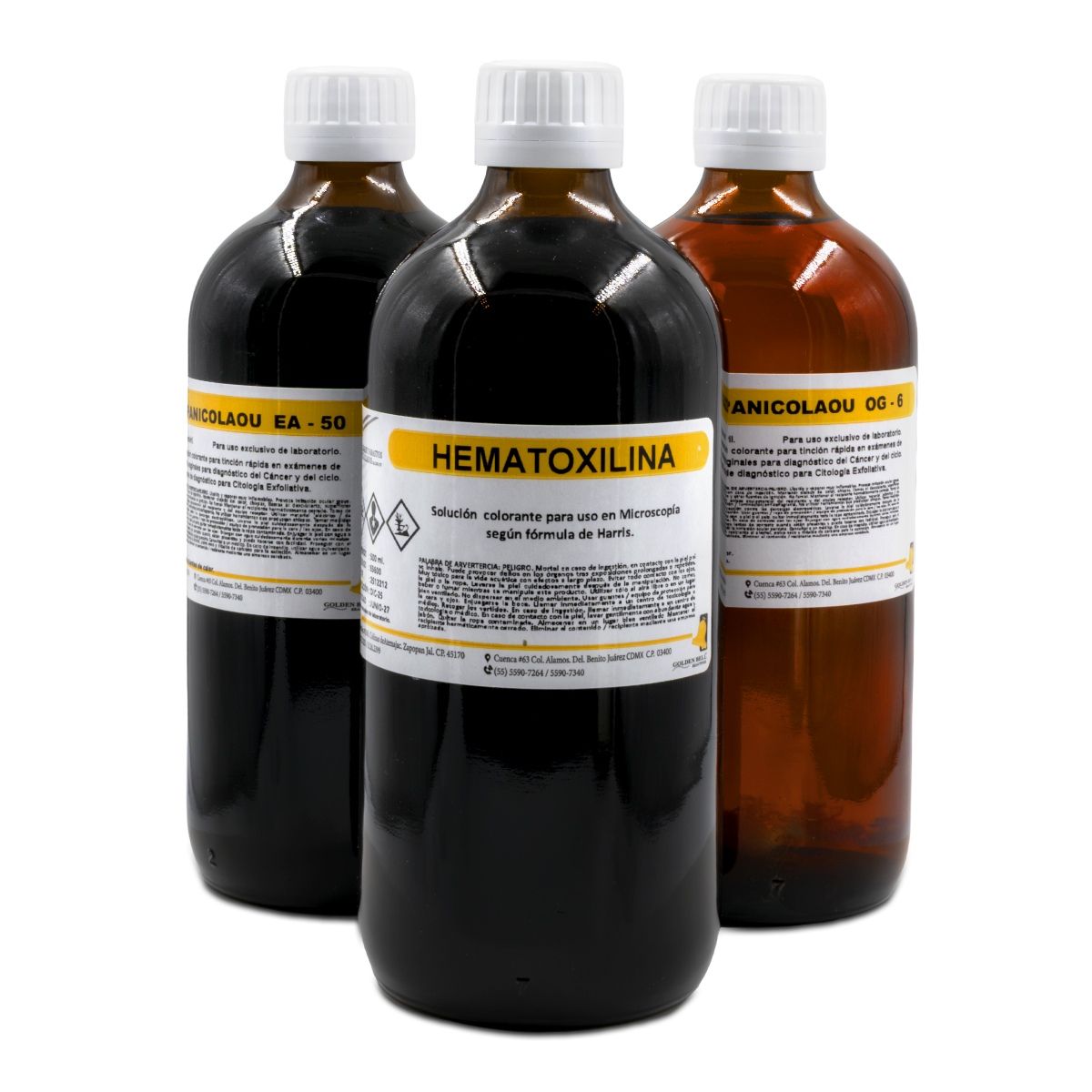 Kit para Tinción de Papanicolaou (Citología y Fluidos) - OG-6, EA-50 y Hematoxilina - GOLDEN BELL