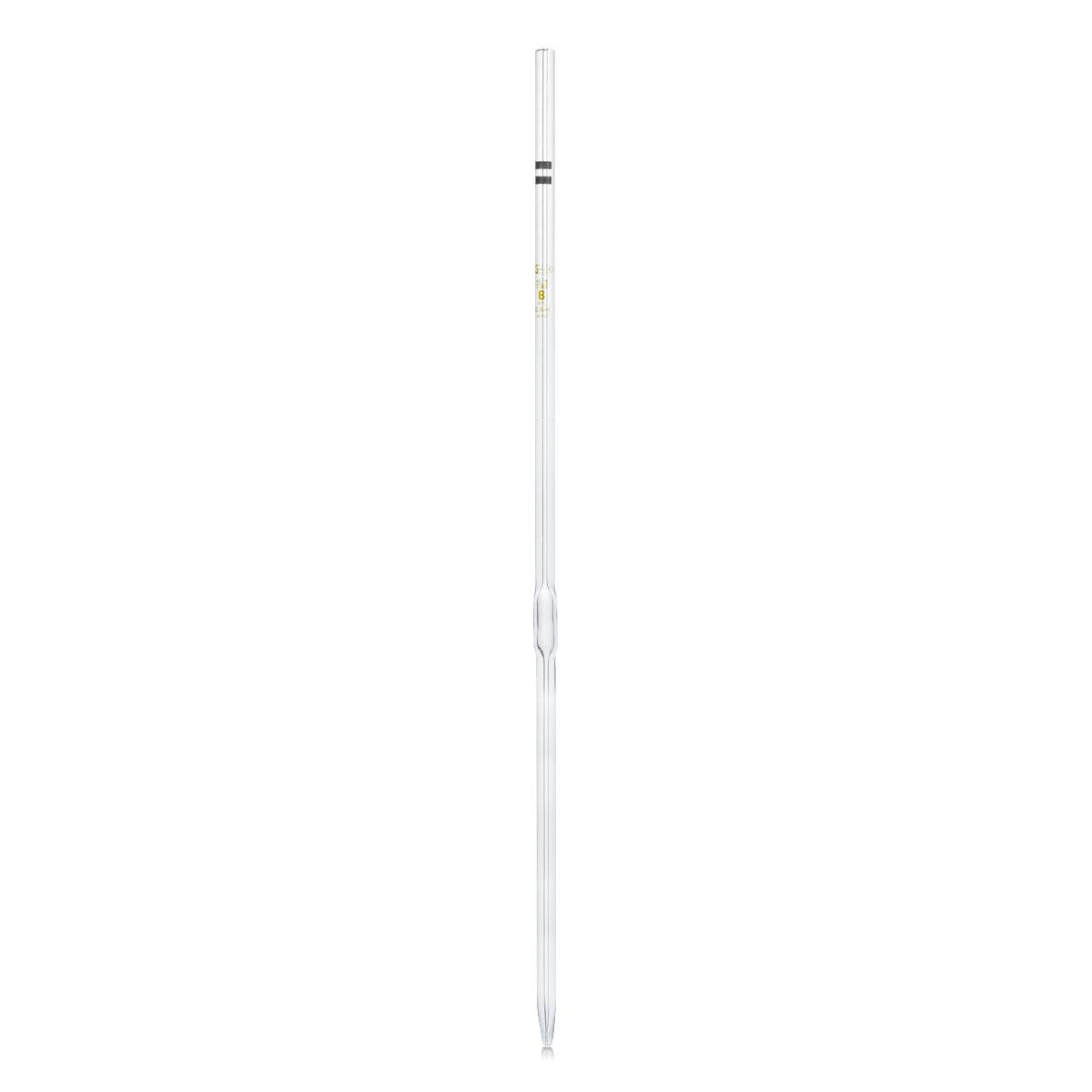 PIPETA VOLUMÉTRICA CLASE B GLASSCO 122.422 CON ESCALA ÁMBAR Y CÓDIGO DE COLOR PARA USO GENERAL Y ESCOLAR