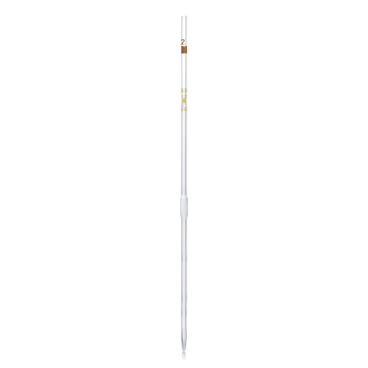PIPETA VOLUMÉTRICA CLASE B GLASSCO 122.422 CON ESCALA ÁMBAR Y CÓDIGO DE COLOR PARA USO GENERAL Y ESCOLAR
